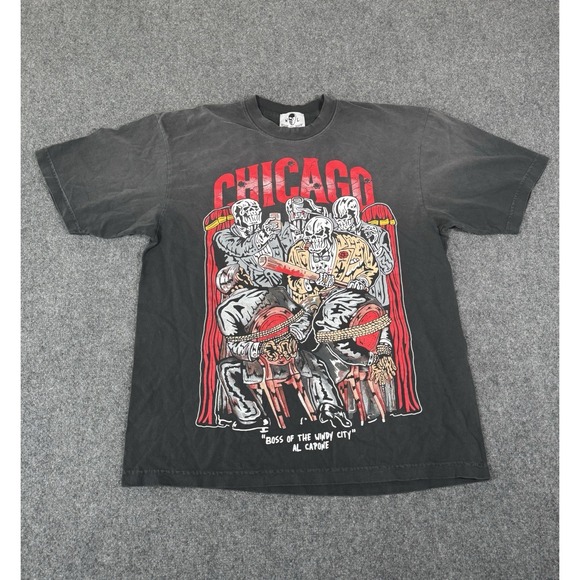 Warren Lotas Other - Warren Lotas Boss Of The Wind City Al Capone Shirt Mens Large Gray Chicago